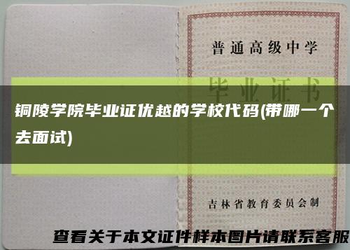 铜陵学院毕业证优越的学校代码(带哪一个去面试)缩略图