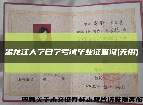 黑龙江大学自学考试毕业证查询(无用)缩略图