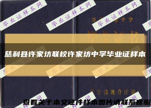 慈利县许家坊联校许家坊中学毕业证样本缩略图