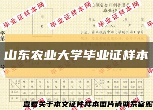 山东农业大学毕业证样本缩略图