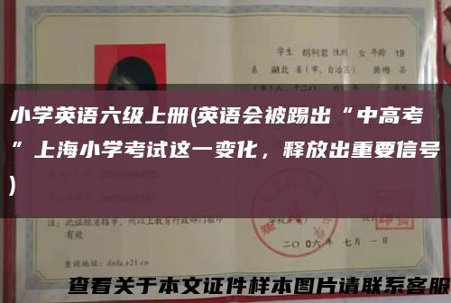 小学英语六级上册(英语会被踢出“中高考”上海小学考试这一变化，释放出重要信号)缩略图