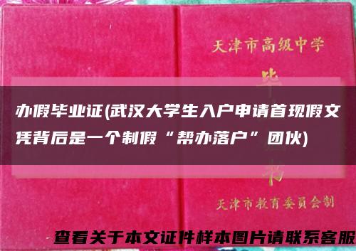 办假毕业证(武汉大学生入户申请首现假文凭背后是一个制假“帮办落户”团伙)缩略图