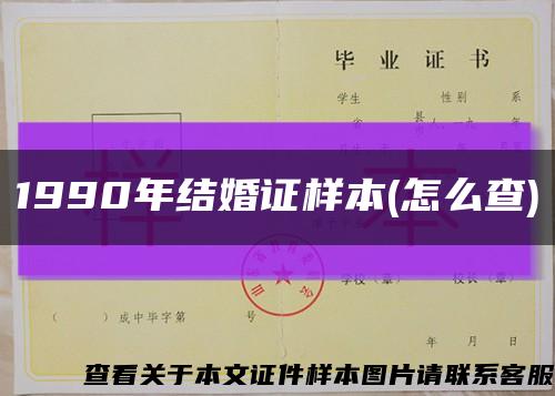 1990年结婚证样本(怎么查)缩略图