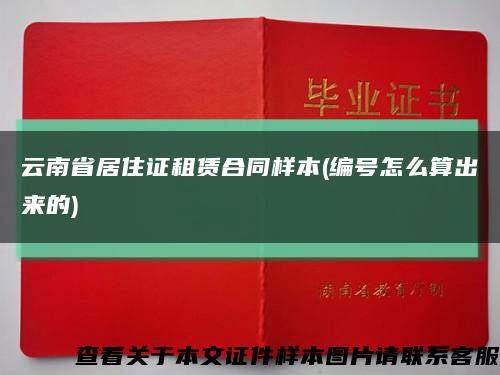 云南省居住证租赁合同样本(编号怎么算出来的)缩略图