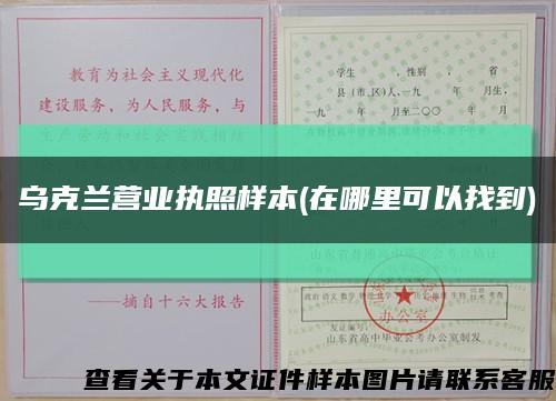 乌克兰营业执照样本(在哪里可以找到)缩略图