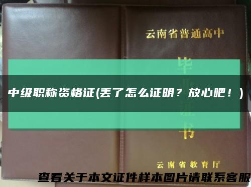 中级职称资格证(丢了怎么证明？放心吧！)缩略图