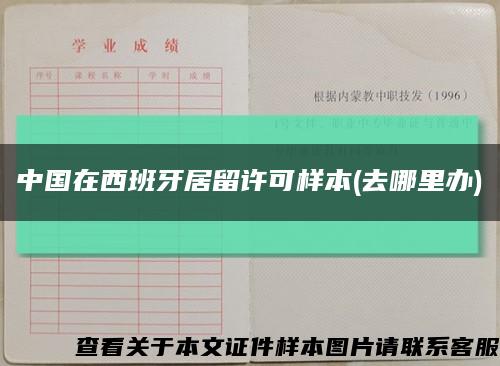 中国在西班牙居留许可样本(去哪里办)缩略图