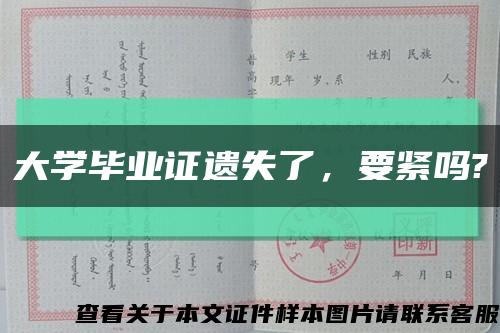 大学毕业证遗失了，要紧吗?缩略图