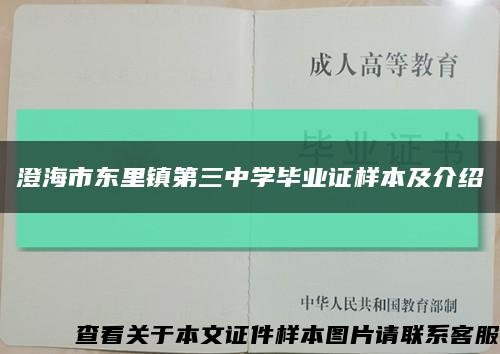 澄海市东里镇第三中学毕业证样本及介绍缩略图