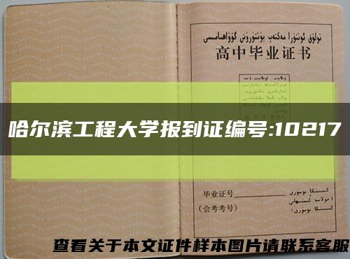 哈尔滨工程大学报到证编号:10217缩略图