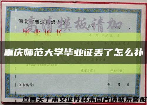 重庆师范大学毕业证丢了怎么补缩略图