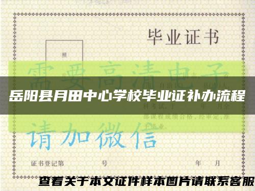 岳阳县月田中心学校毕业证补办流程缩略图