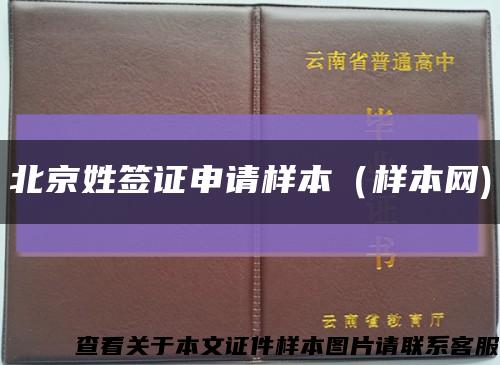 北京姓签证申请样本（样本网)缩略图