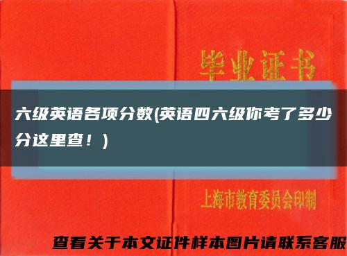 六级英语各项分数(英语四六级你考了多少分这里查！)缩略图