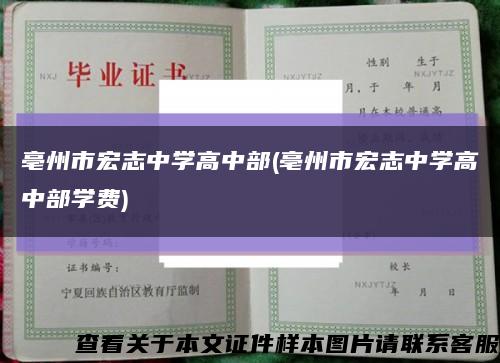 亳州市宏志中学高中部(亳州市宏志中学高中部学费)缩略图