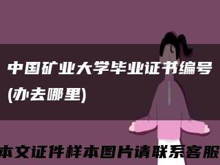 中国矿业大学毕业证书编号(办去哪里)缩略图