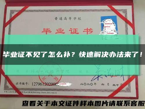 毕业证不见了怎么补？快速解决办法来了！缩略图