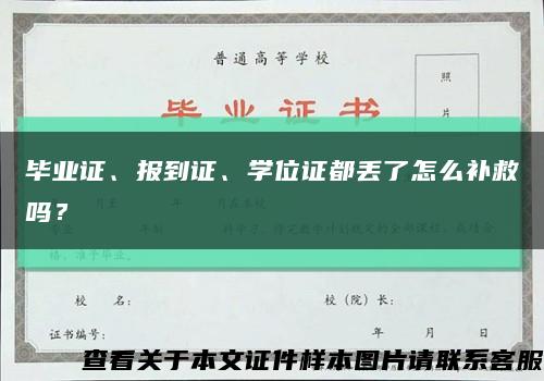 毕业证、报到证、学位证都丢了怎么补救吗？缩略图