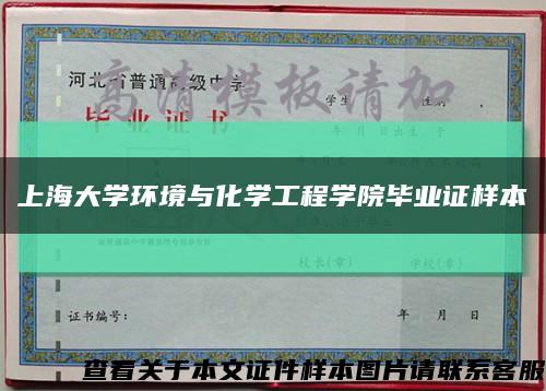 上海大学环境与化学工程学院毕业证样本缩略图