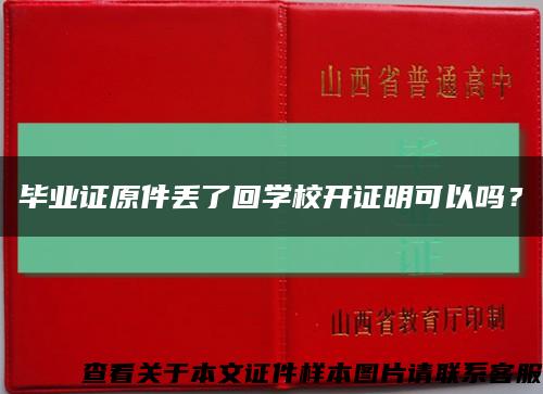 毕业证原件丢了回学校开证明可以吗？缩略图