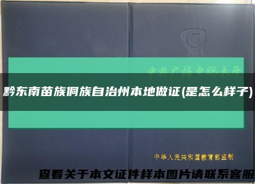 黔东南苗族侗族自治州本地做证(是怎么样子)缩略图