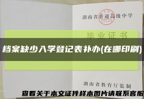 档案缺少入学登记表补办(在哪印刷)缩略图