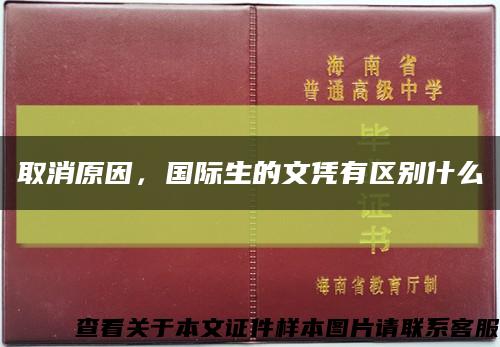 取消原因，国际生的文凭有区别什么缩略图