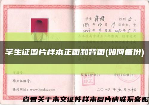 学生证图片样本正面和背面(如何备份)缩略图