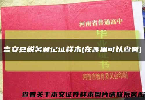 吉安县税务登记证样本(在哪里可以查看)缩略图