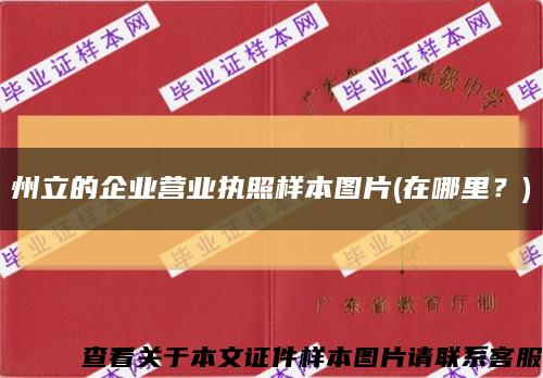 州立的企业营业执照样本图片(在哪里？)缩略图