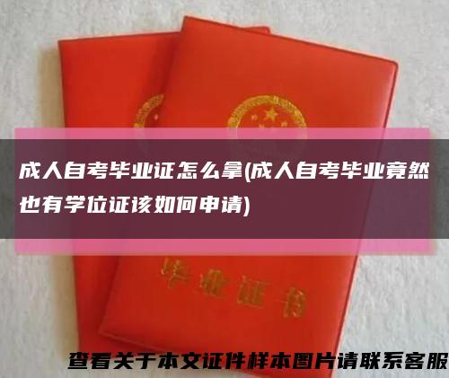 成人自考毕业证怎么拿(成人自考毕业竟然也有学位证该如何申请)缩略图