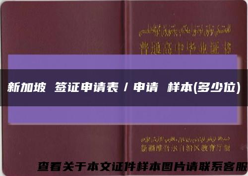 新加坡 签证申请表／申请 样本(多少位)缩略图