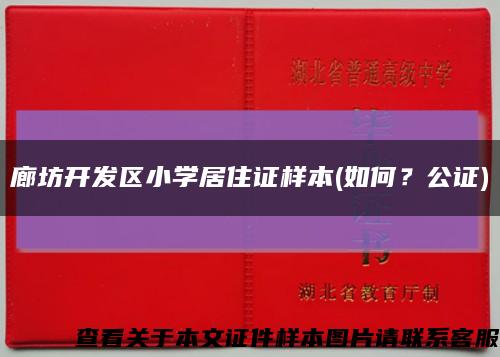 廊坊开发区小学居住证样本(如何？公证)缩略图