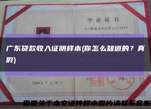 广东贷款收入证明样本(你怎么知道的？真假)缩略图