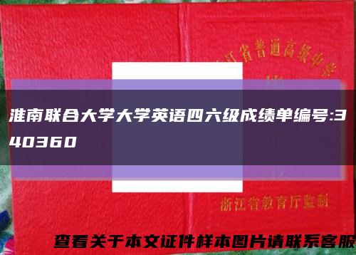 淮南联合大学大学英语四六级成绩单编号:340360缩略图