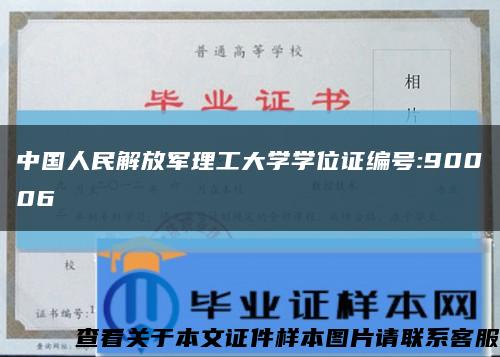 中国人民解放军理工大学学位证编号:90006缩略图