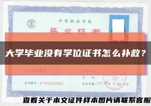 大学毕业没有学位证书怎么补救？缩略图