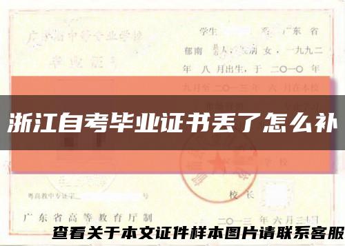 浙江自考毕业证书丢了怎么补缩略图