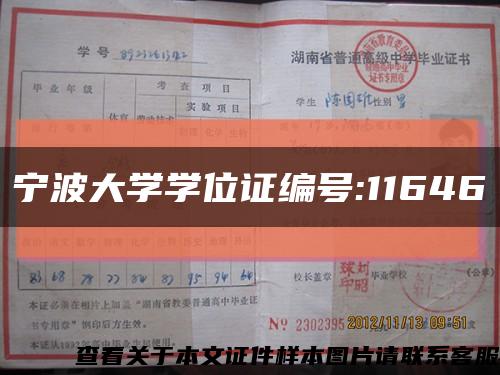 宁波大学学位证编号:11646缩略图