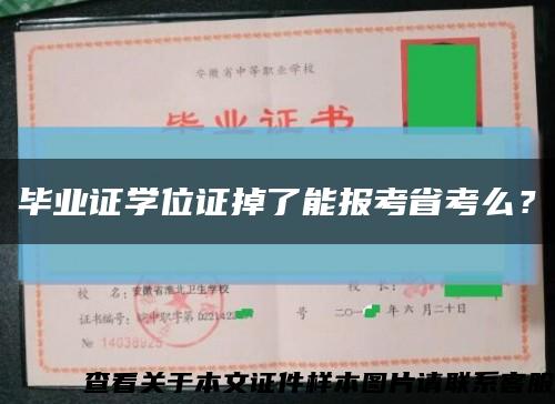 毕业证学位证掉了能报考省考么？缩略图