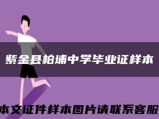 紫金县柏埔中学毕业证样本缩略图