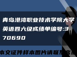 青岛港湾职业技术学院大学英语四六级成绩单编号:370690缩略图