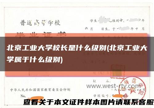 北京工业大学校长是什么级别(北京工业大学属于什么级别)缩略图