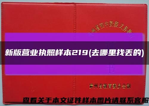 新版营业执照样本219(去哪里找丢的)缩略图