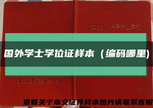 国外学士学位证样本（编码哪里)缩略图