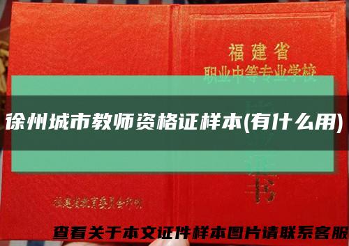 徐州城市教师资格证样本(有什么用)缩略图