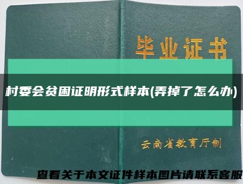 村委会贫困证明形式样本(弄掉了怎么办)缩略图