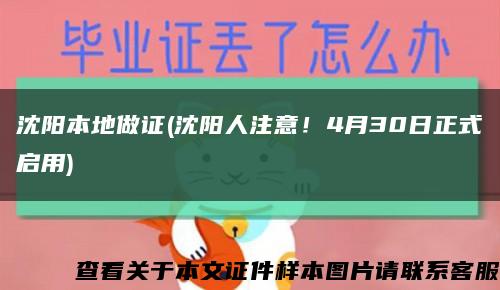 沈阳本地做证(沈阳人注意！4月30日正式启用)缩略图