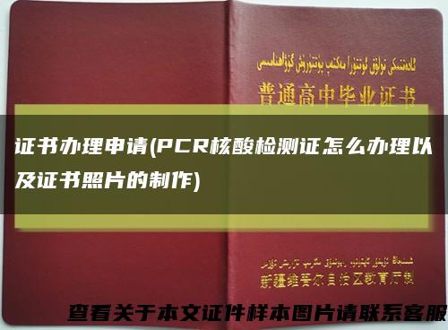 证书办理申请(PCR核酸检测证怎么办理以及证书照片的制作)缩略图