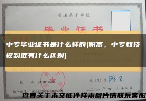 中专毕业证书是什么样的(职高，中专和技校到底有什么区别)缩略图